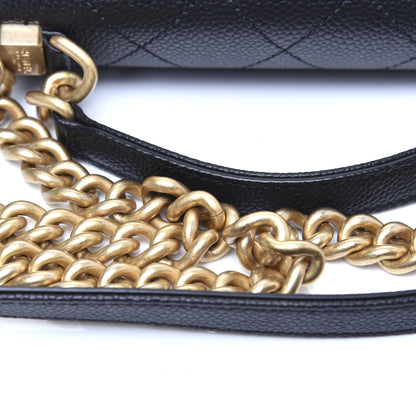 Chanel Caviar Diamond Stitched Small Top Handle Flap Black 11 of 18