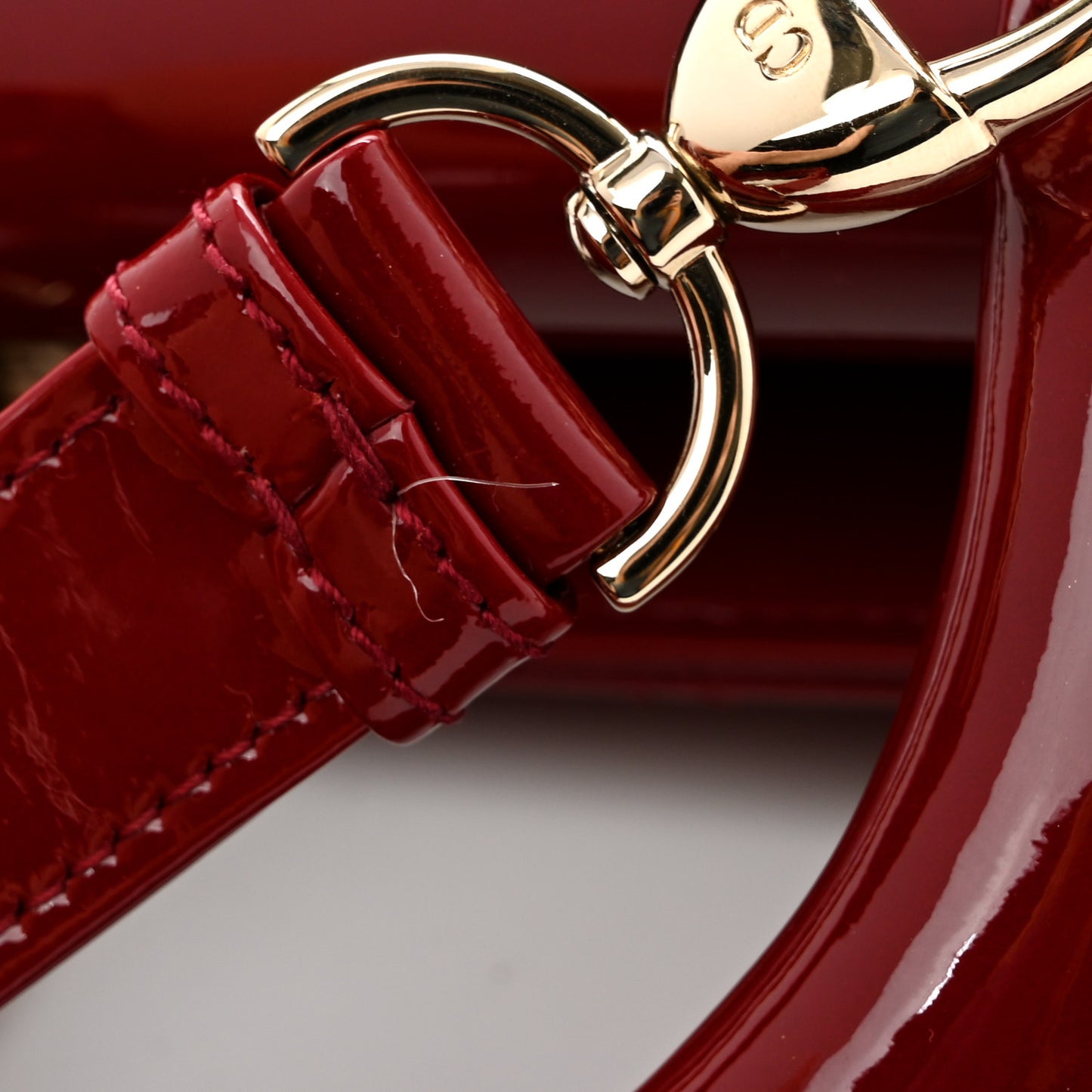 Patent Cannage Small Lady Dior Cherry Red
