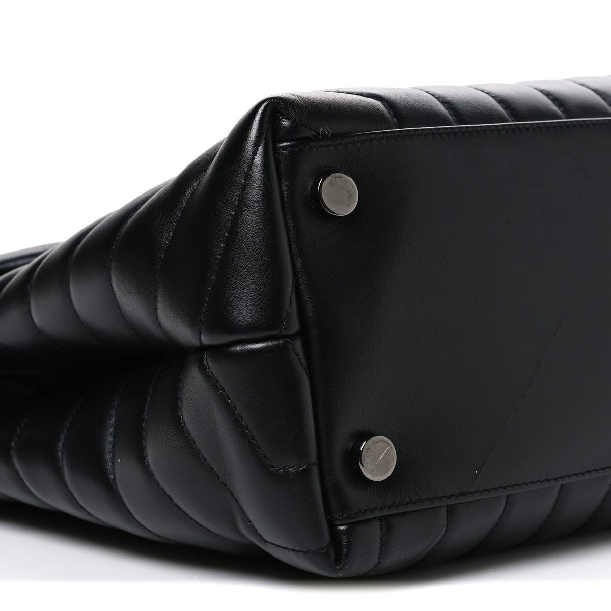 Saint Laurent Calfskin Y Quilted Monogram Monochrome Large Loulou Chain Satchel Black 9 of 10