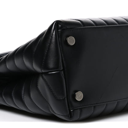 Saint Laurent Calfskin Y Quilted Monogram Monochrome Large Loulou Chain Satchel Black 9 of 10