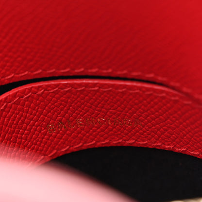 Balenciaga Signature Grained Calfskin Logo XXS Ville Top Handle Bag Rouge Lantern Black 6 of 9