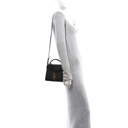 Saint Laurent Grain de Poudre Mini Classic Monogram Cassandra Top Handle Black 2 of 11