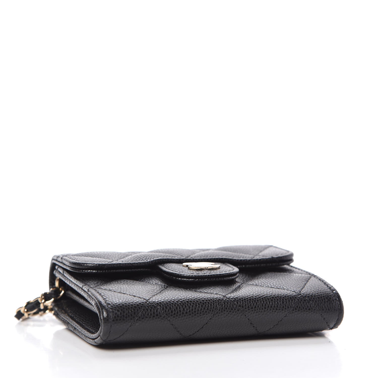 Chanel Caviar Quilted Flap Card Holder On Chain Black 4 of 11