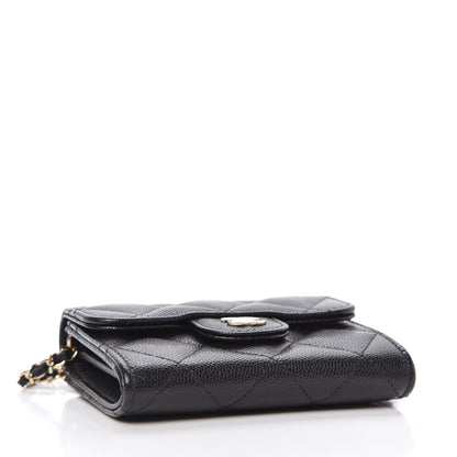 Chanel Caviar Quilted Flap Card Holder On Chain Black 4 of 11