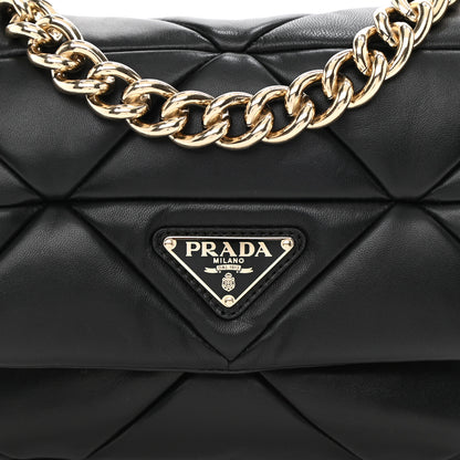 Prada Nappa Re-Nylon Triangle Quilted Patchwork System Flap Shoulder Bag Black 10 of 13