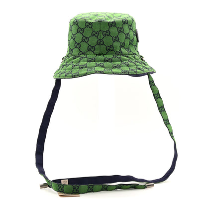 Gucci Monogram Multicolor Reversible Self-Tie Bucket Hat S Green Blue 10 of 16