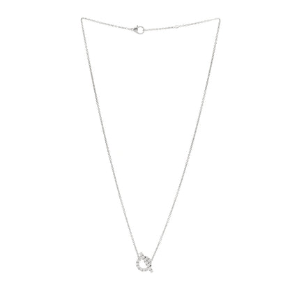 Hermes 18K White Gold Diamond Finesse Pendant Necklace 3 of 6