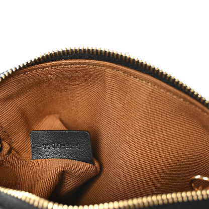 Celine Triomphe Canvas Logo Coin and Card Pouch With Hook Black 7 of 8