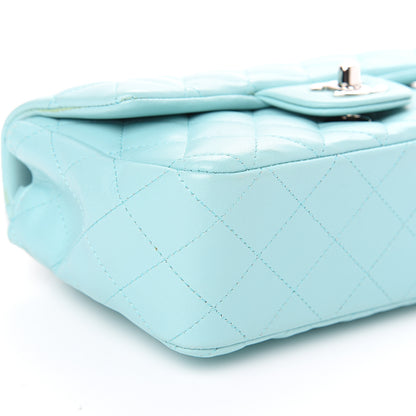 Chanel Lambskin Quilted Mini Rectangular Flap Light Blue 9 of 13