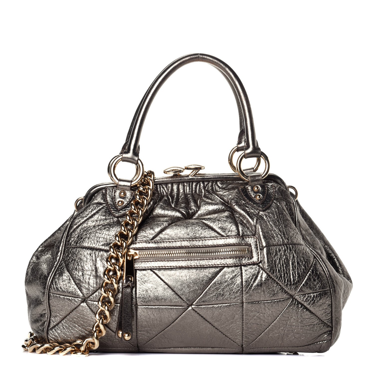 Marc Jacobs Metallic Calfskin Patchwork Stam Bronze 1 of 9