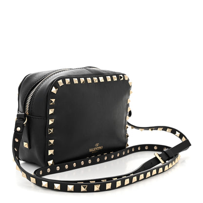 Valentino Garavani Calfskin Rockstud Camera Crossbody Bag Black 3 of 10