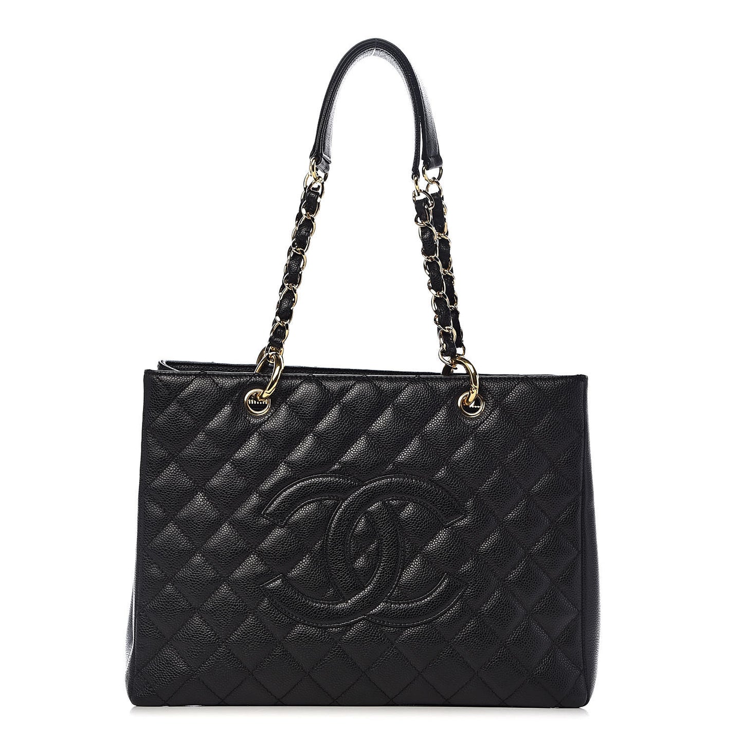 Caviar Quilted Grand Shopping Tote GST Black