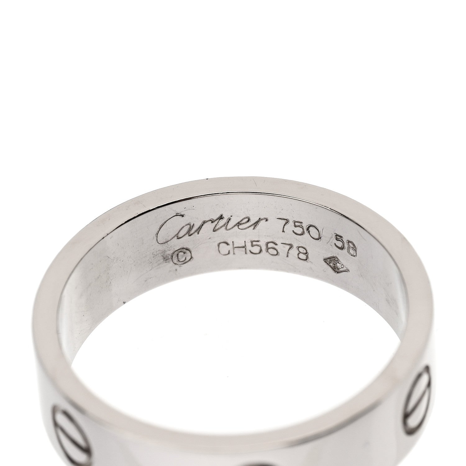 Cartier 18K White Gold 5.5mm LOVE Ring 58 8.25 3 of 3