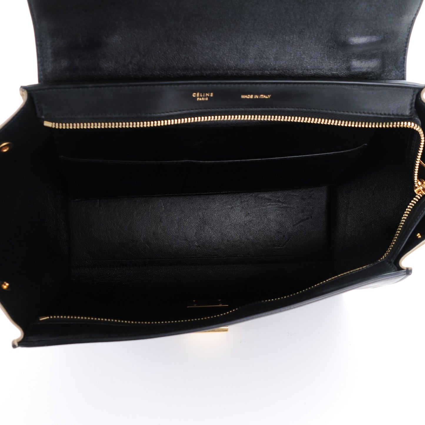 Elephant Calfskin Small Tri-Color Trapeze Indigo