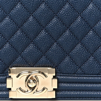 Chanel Caviar Quilted New Medium Boy Flap Blue 8 of 11