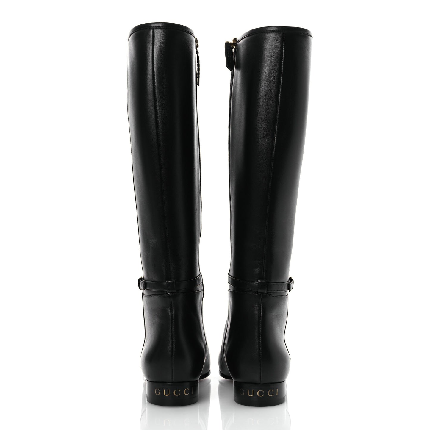 Calfskin Knee High Boots 39.5 Black