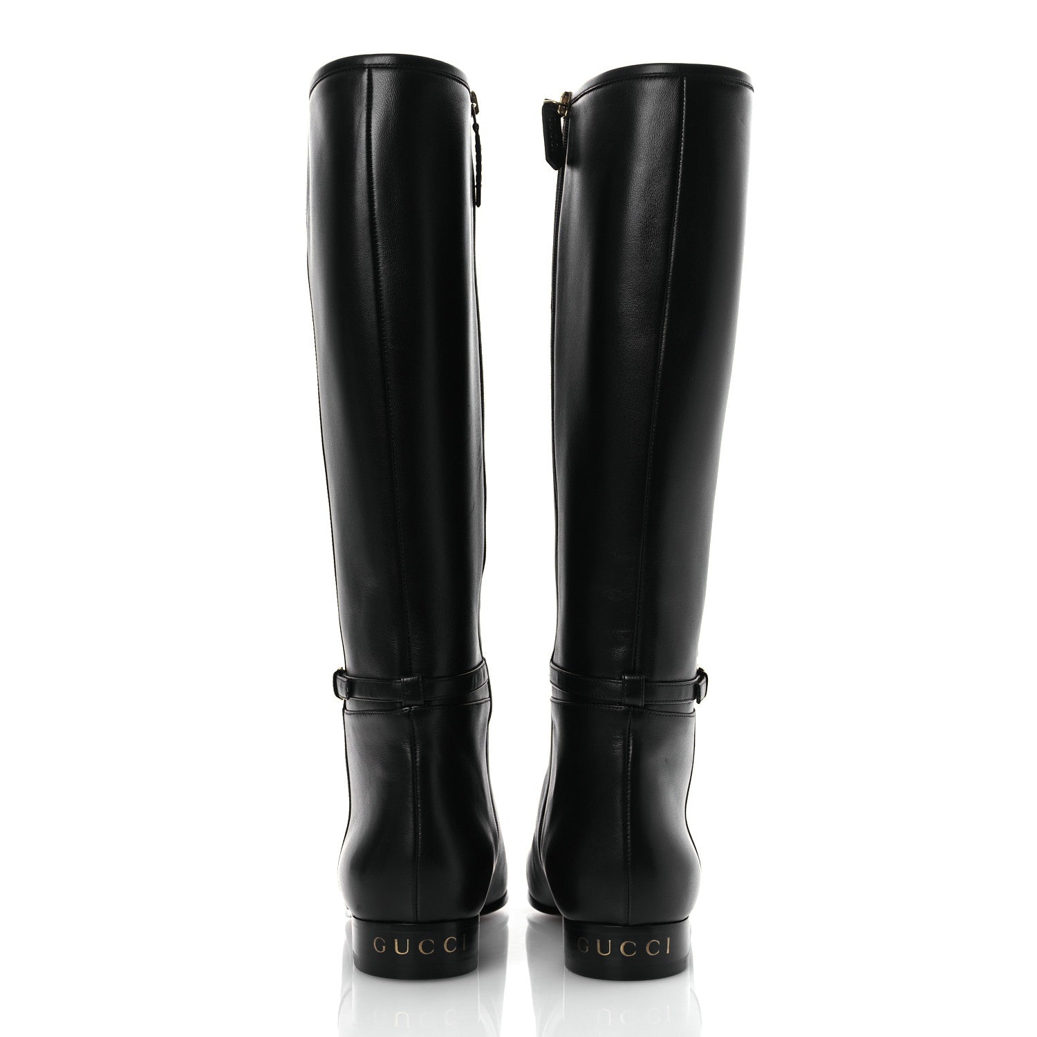 Gucci Calfskin Knee High Boots 39.5 Black 6 of 14