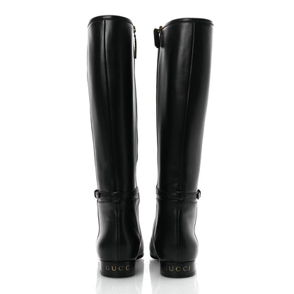 Gucci Calfskin Knee High Boots 39.5 Black 6 of 14