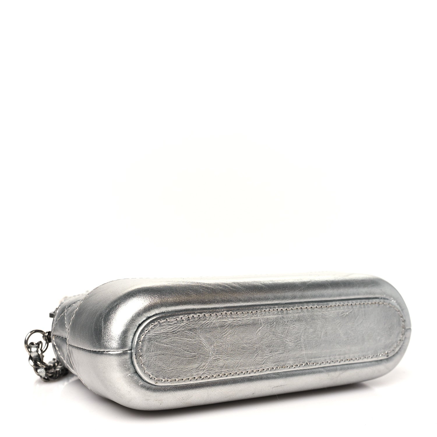 Chanel Metallic Lambskin Calfskin Quilted Small Gabrielle Clutch With Chain Silver 3 of 15