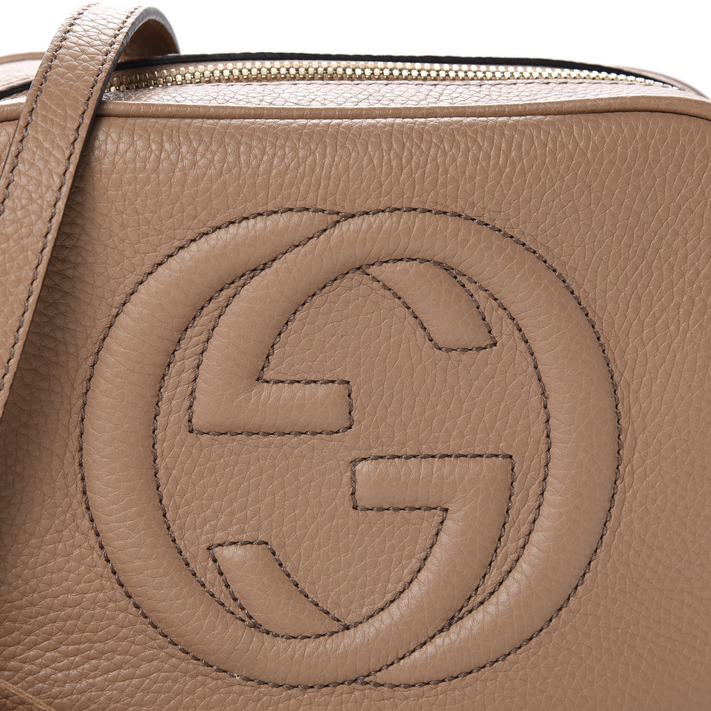 Pebbled Calfskin Small Soho Disco Bag Rose Beige