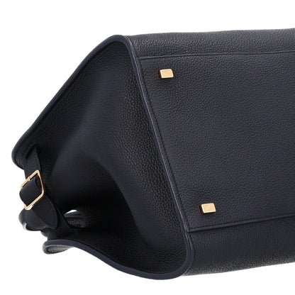 The Row Matte Grained Calfskin Soft Margaux 15 Dark Navy 8 of 9
