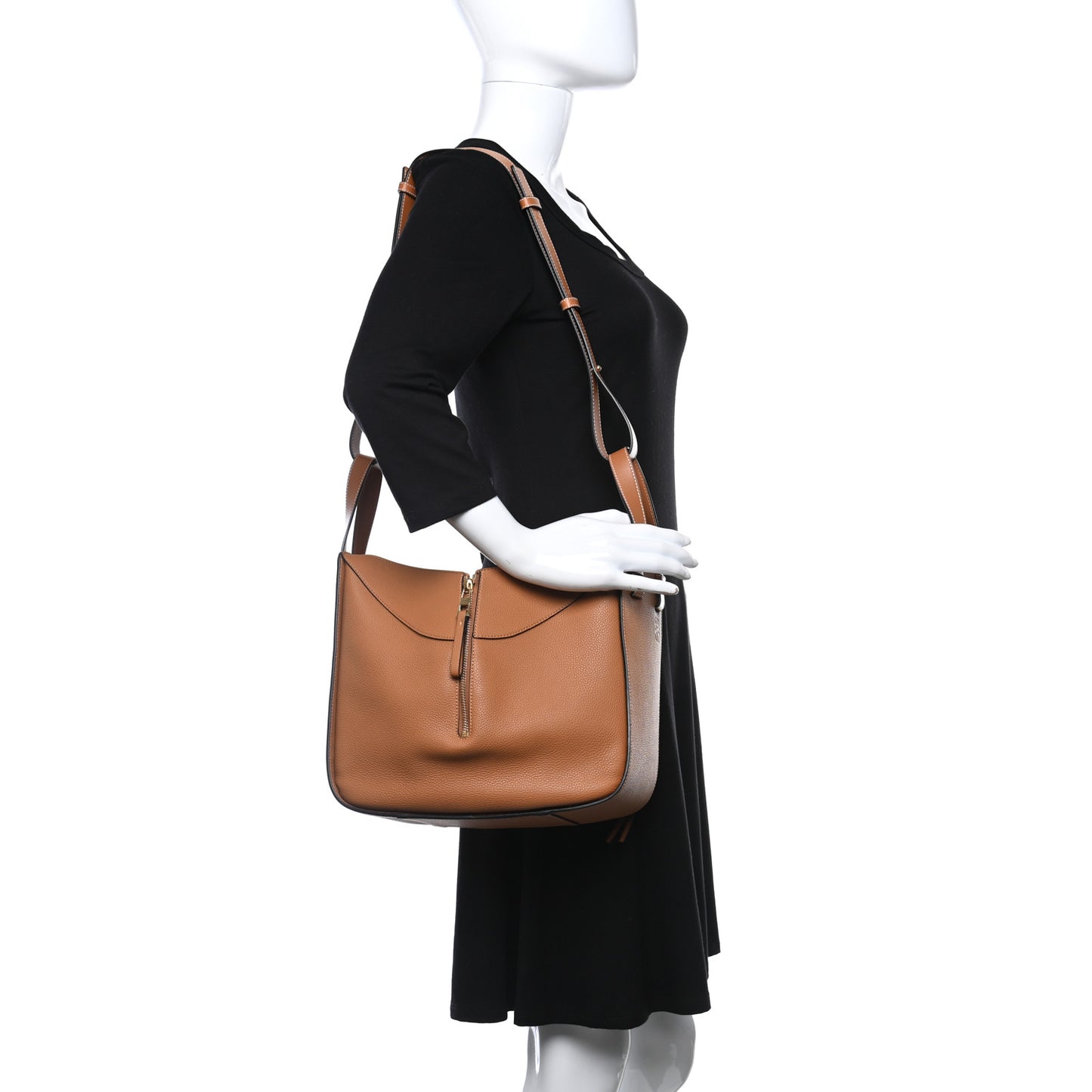 Calfskin Small Hammock Shoulder Bag Tan