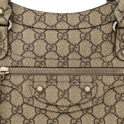 Balenciaga X GUCCI GG Supreme Monogram Neo Classic Silver Hardware City Beige Ebony 8 of 11