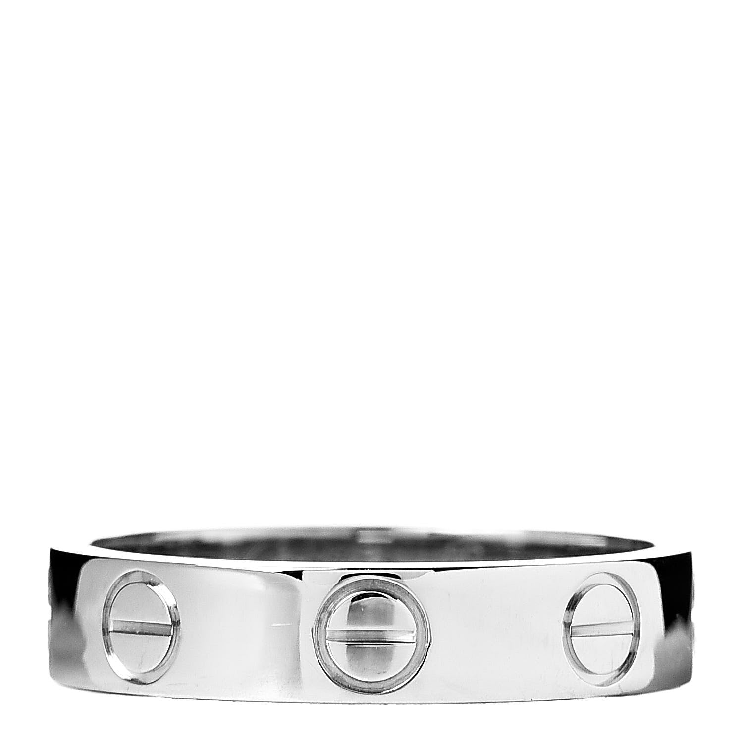 Cartier 18K White Gold 3.5mm LOVE Wedding Band Ring 46 3.75 1 of 4