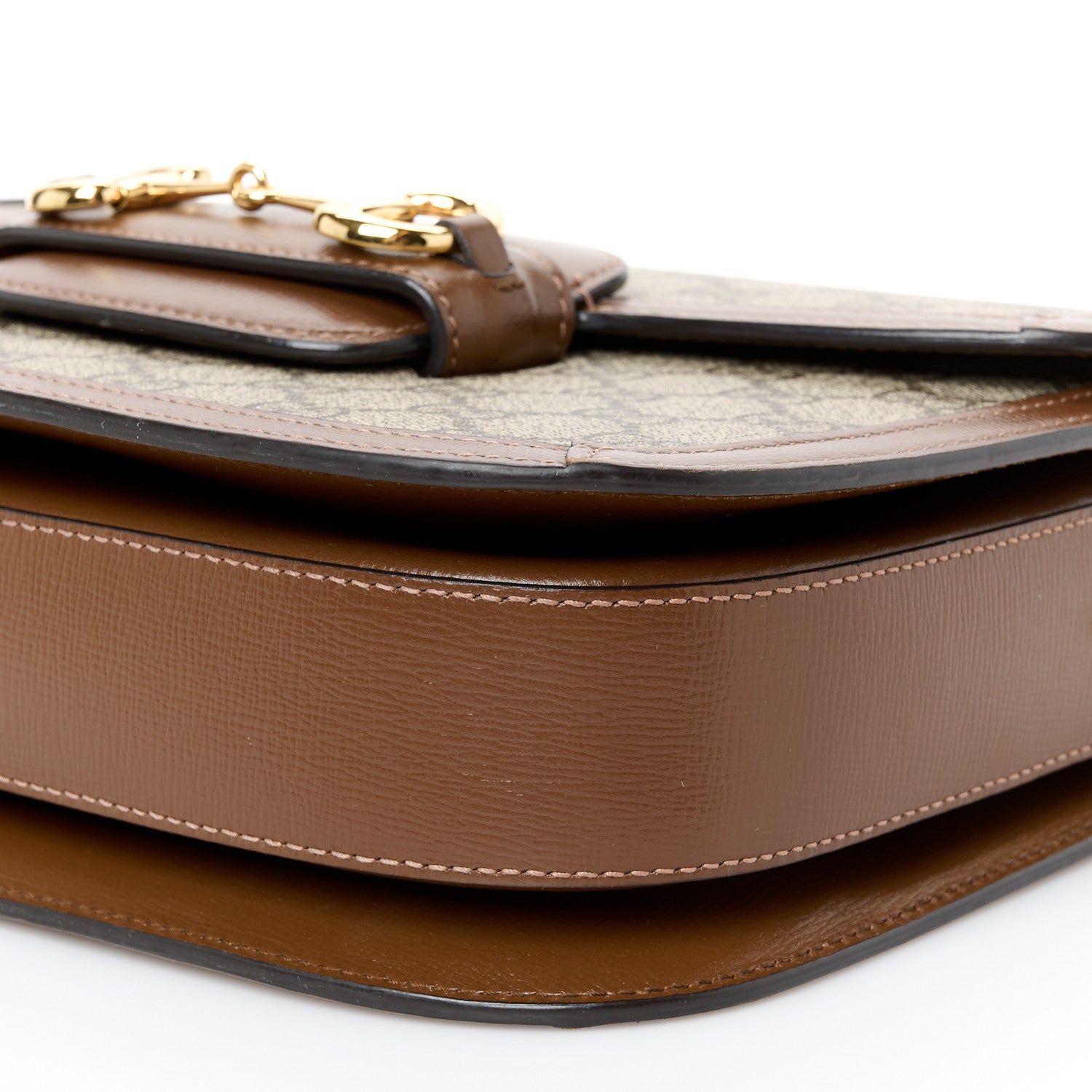 Gucci GG Supreme Monogram Azalea Calfskin Horsebit 1955 Shoulder Bag Beige Brown Sugar 10 of 12