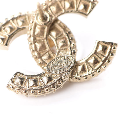 Chanel Crystal CC Earrings Gold 4 of 5