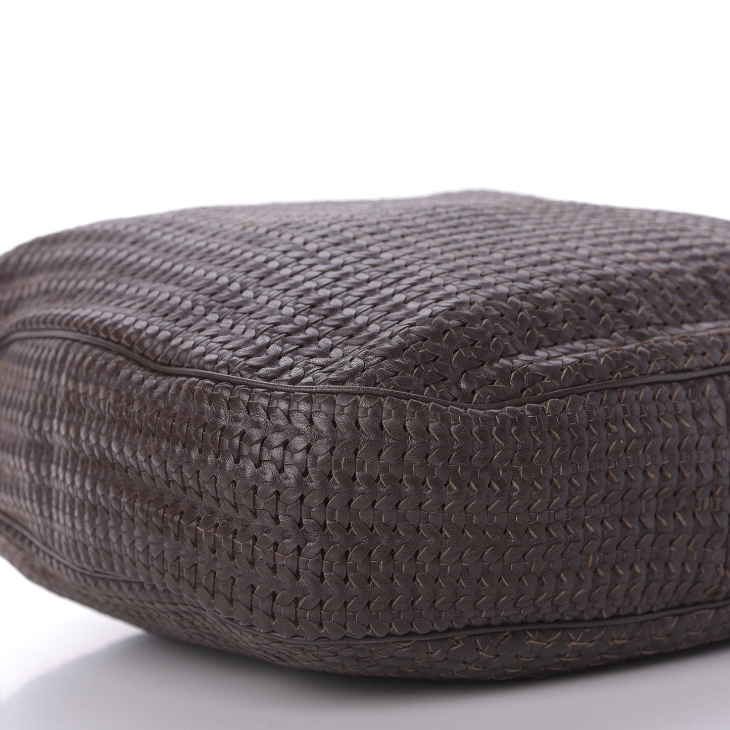 Lambskin Woven Hobo Brown