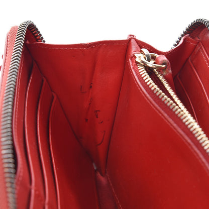 Christian Louboutin Calfskin Panettone Spiked Zip Around Wallet Rouge De Mars 13 of 18