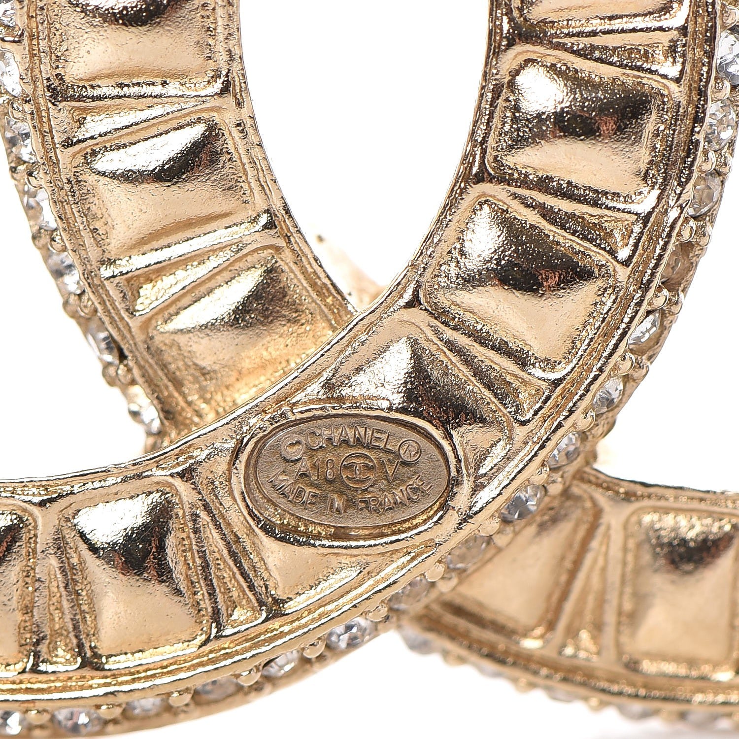 Chanel Baguette Crystal CC Brooch Gold 4 of 5
