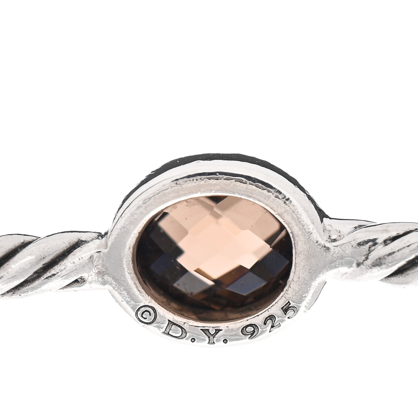 Sterling Silver Smoky Quartz 3mm Color Classics Four Station Bangle Bracelet