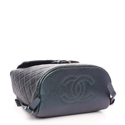 Chanel Iridescent Caviar Quilted Filigree Backpack Dark Turquoise 4 of 11