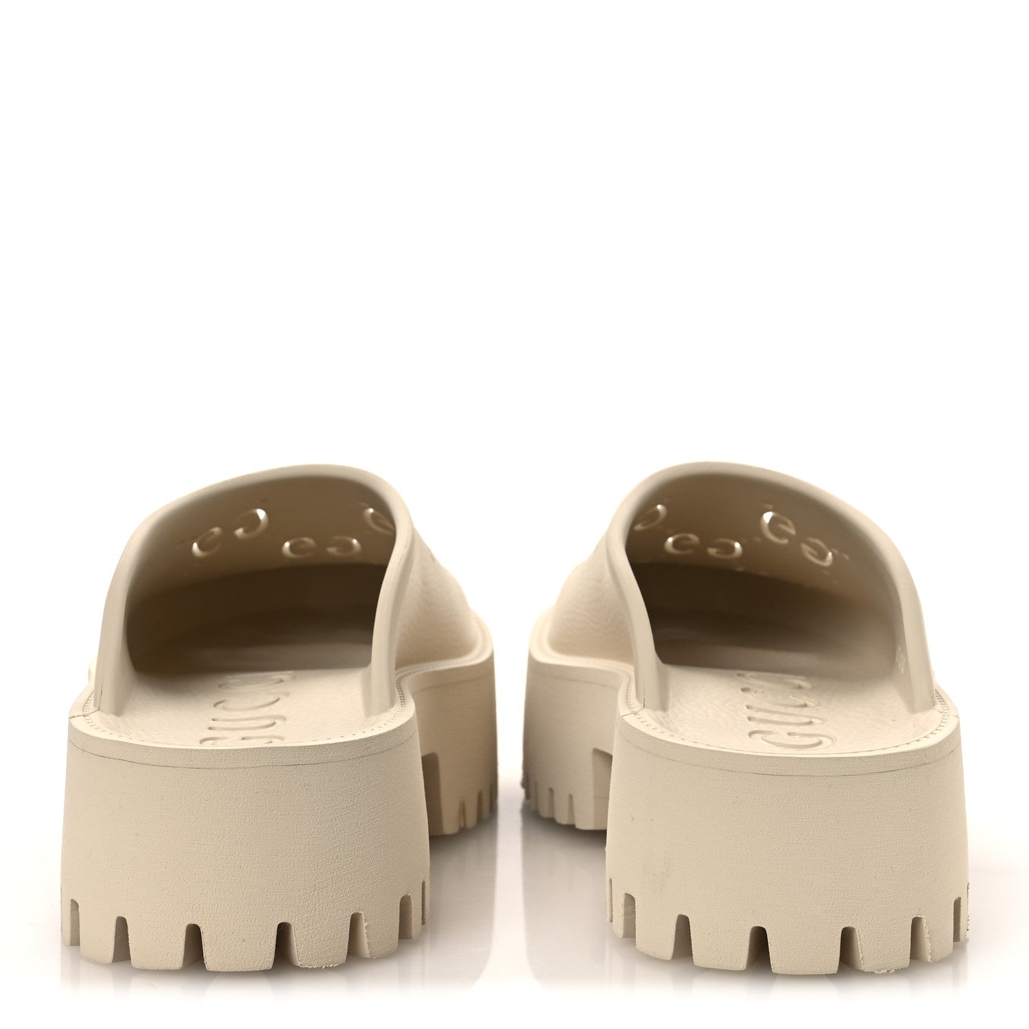 Gucci Rubber Monogram GG Go Through Platform Slide Clogs 40 Mystic White 6 of 11
