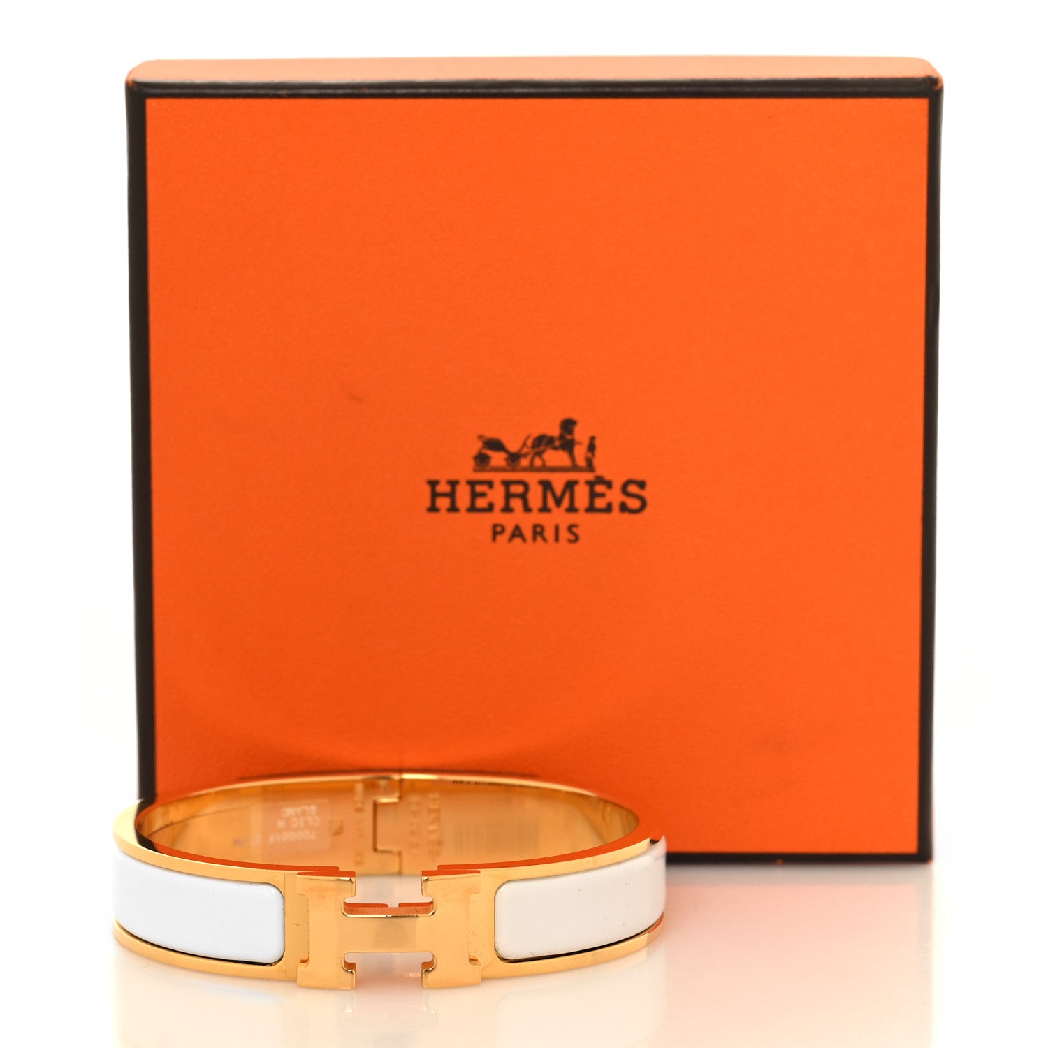 Hermes Enamel Narrow Clic Clac H Bracelet PM White 5 of 5