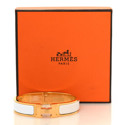 Hermes Enamel Narrow Clic Clac H Bracelet PM White 5 of 5