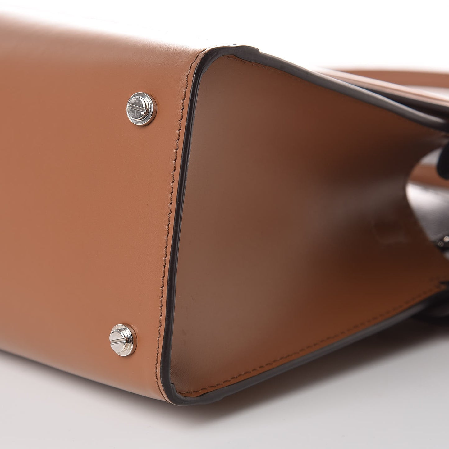 Smooth Calfskin Small Horizon Satchel Caramel