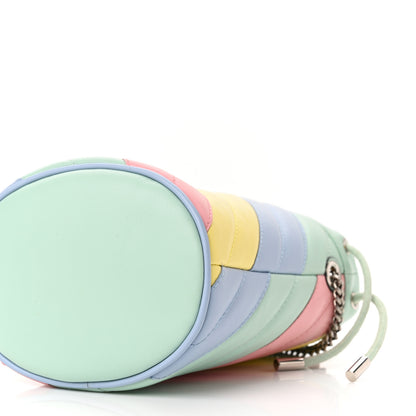 Gucci Calfskin Matelasse Diagonal Mini GG Marmont 2.0 Bucket Bag Pastel Multicolor 9 of 10