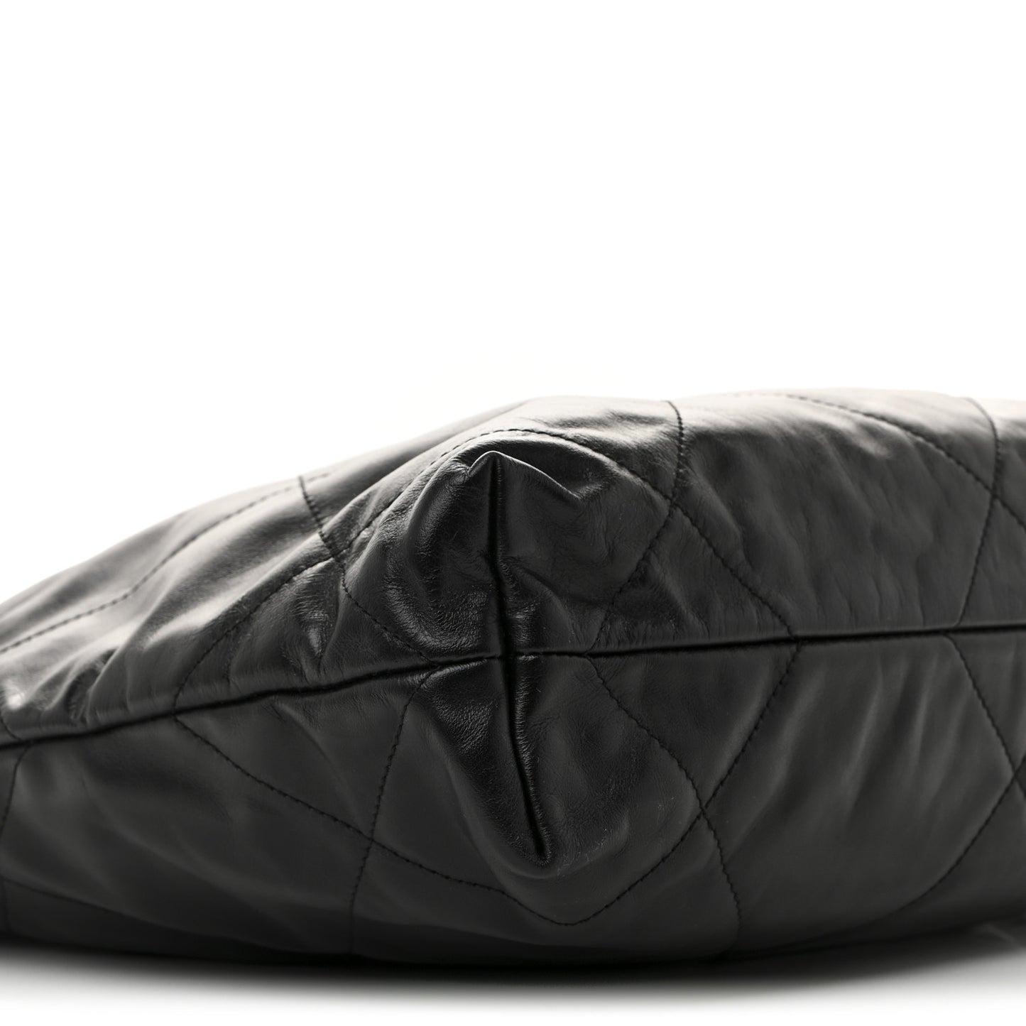 Shiny Calfskin Quilted Small Chanel 22 Black