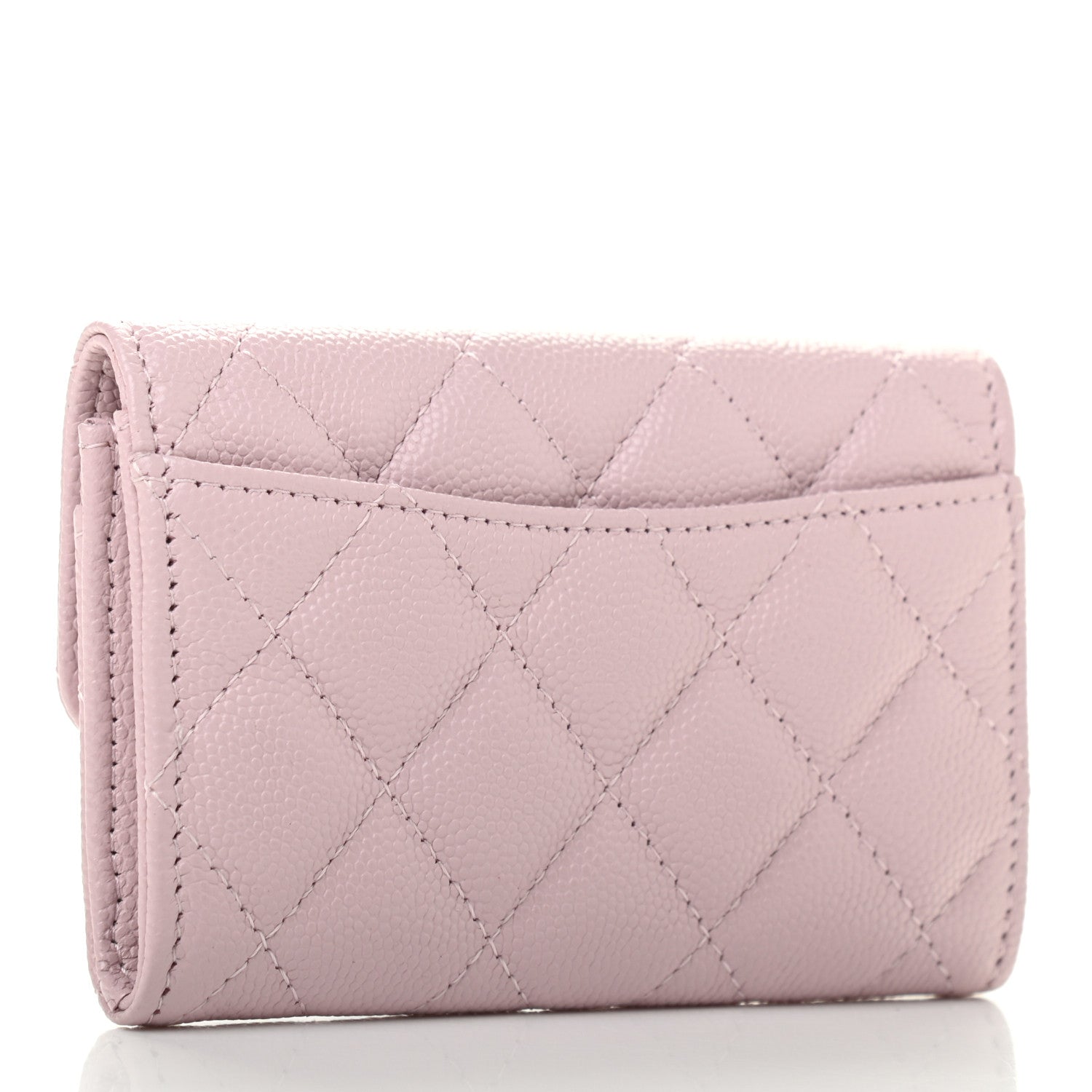 Chanel Caviar Quilted Flap Card Holder Wallet Light Pink 3 of 8