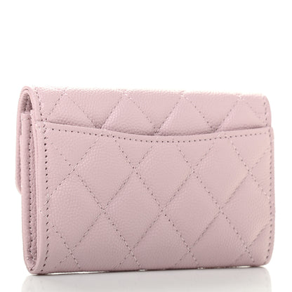 Chanel Caviar Quilted Flap Card Holder Wallet Light Pink 3 of 8
