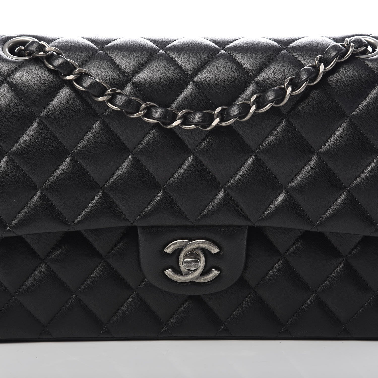Chanel Lambskin Quilted Medium Double Flap Black 8 of 13