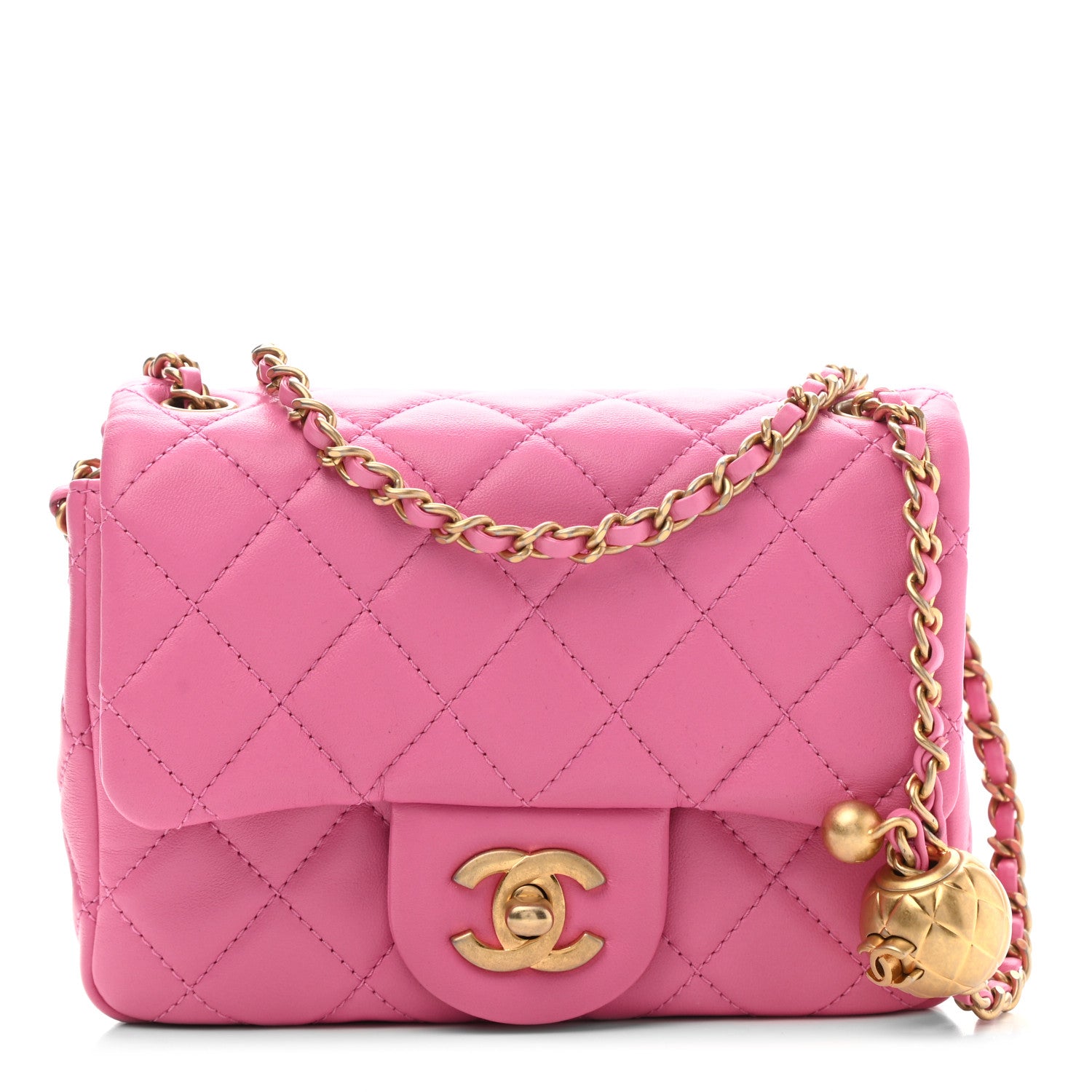 Chanel Lambskin Quilted Mini Pearl Crush Flap Pink 1 of 10