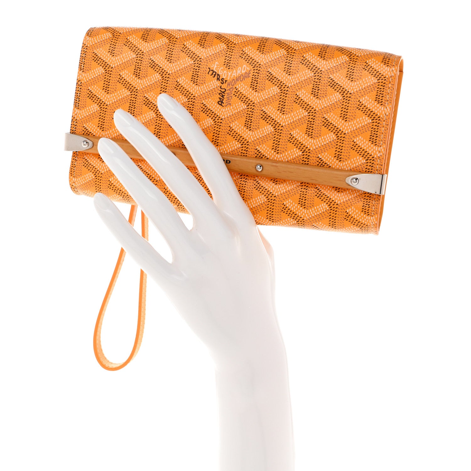 Goyard Goyardine Monte Carlo Bois Clutch With Strap Yellow 2 of 9