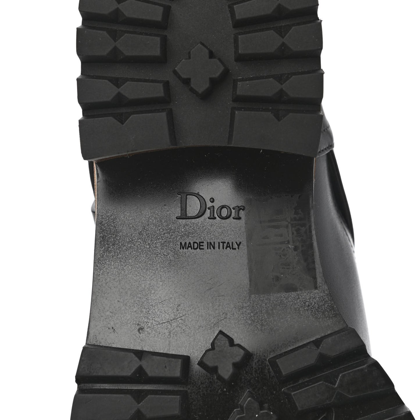 Calfskin Embossed Dior Quest 35mm Biker Boots 37 Black