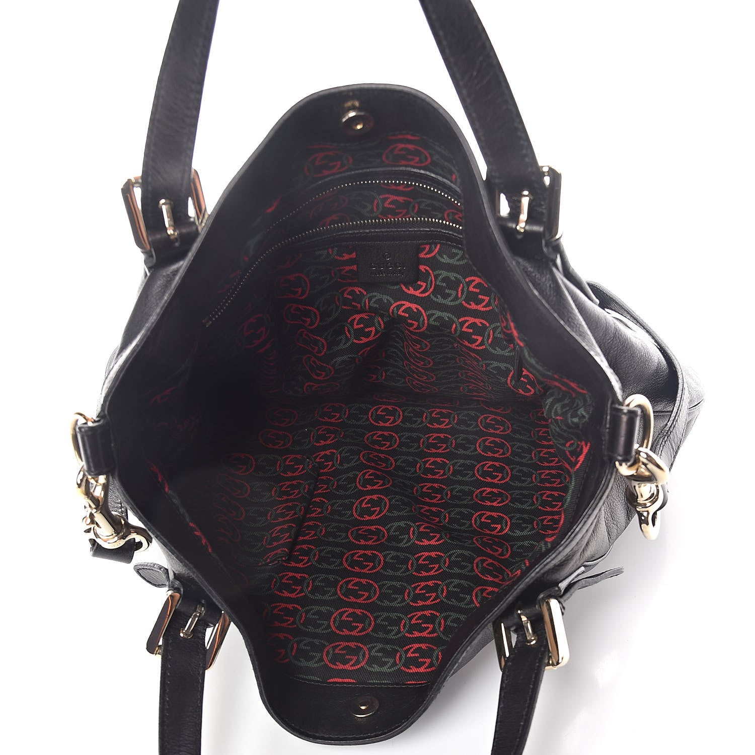 Gucci Calfskin Medium Britt Tote Black 5 of 12