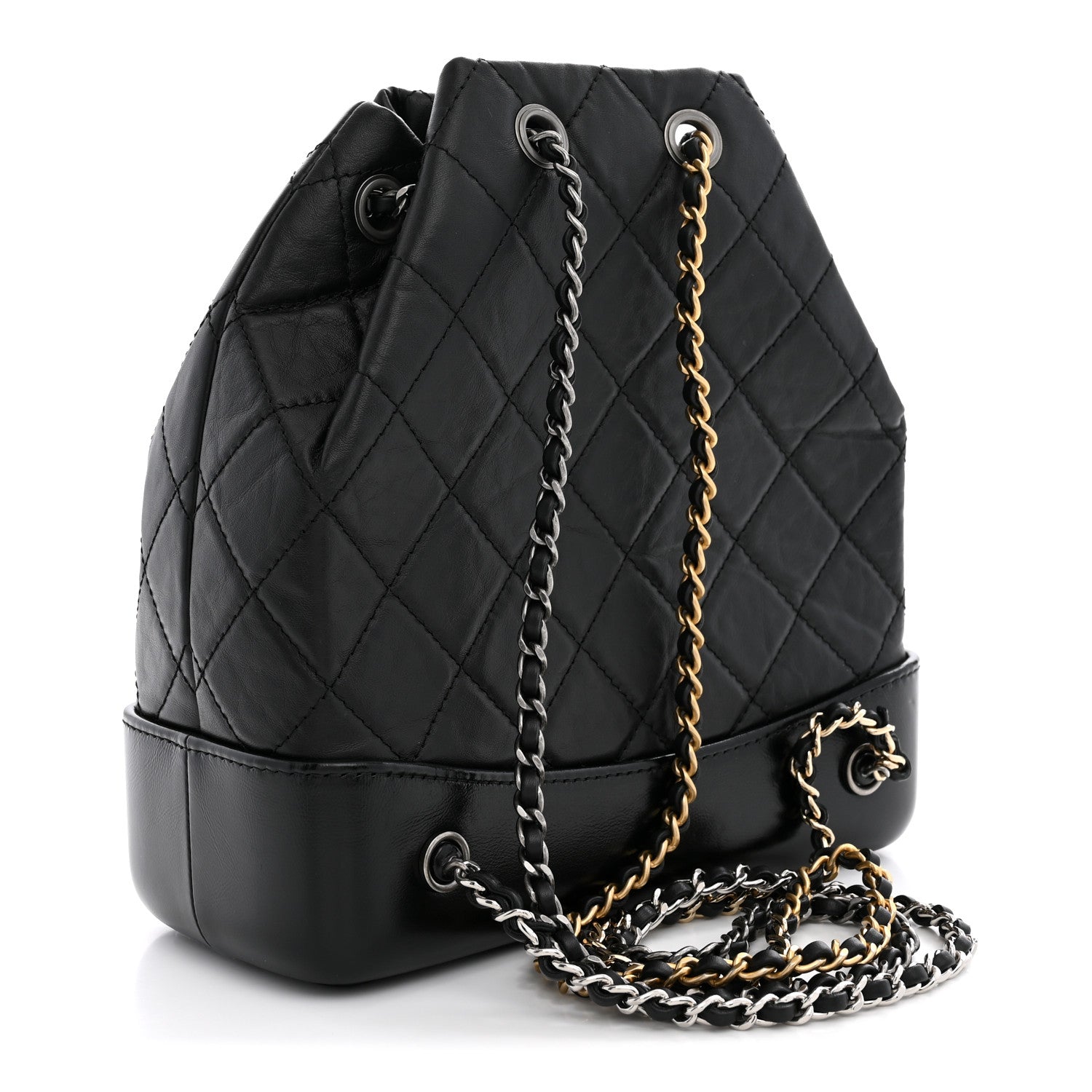 Chanel Aged Calfskin Quilted Small Gabrielle Backpack Black 3 of 11