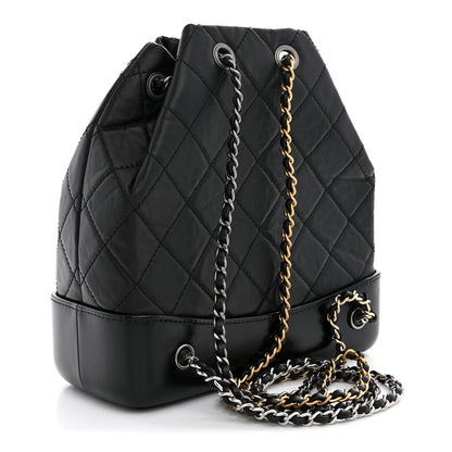 Chanel Aged Calfskin Quilted Small Gabrielle Backpack Black 3 of 11